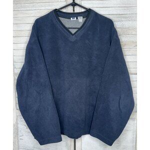 GAP Men's V-neck Pullover Fleece Sweatshirt Blue & Gray Size XXL